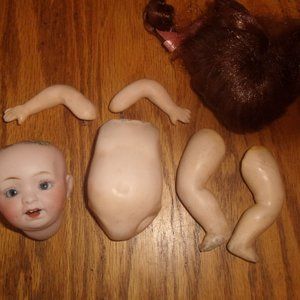 Morimura MB Japan porcelain doll #2 head body arms legs wig